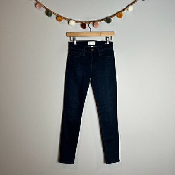Frame Le Skinny de Jeanne dark wash jeans - Picture 1 of 6